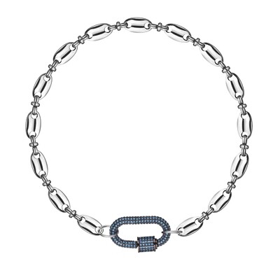 Silver Choker with Carabiner