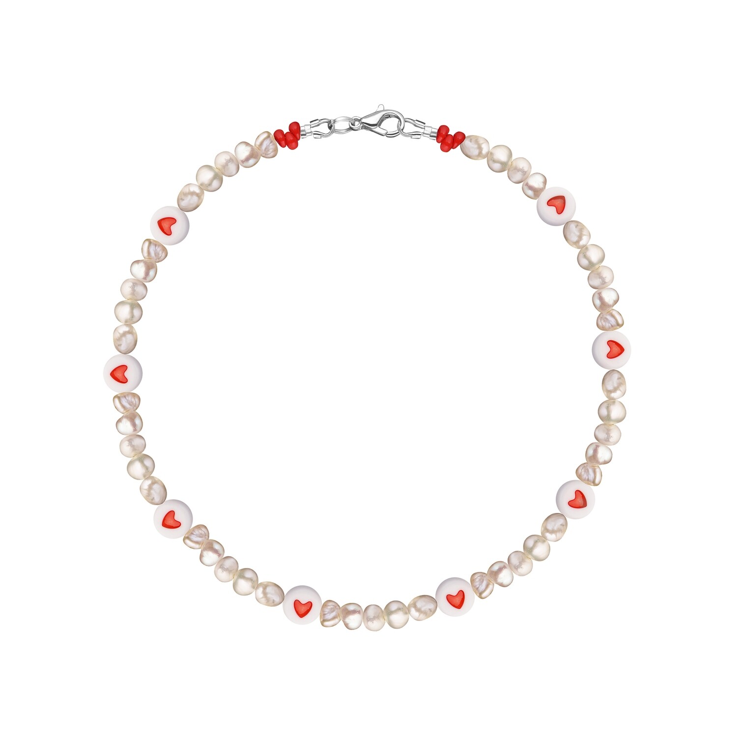 Pearl Anklet with Hearts