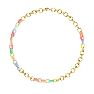 Gold Chain with Rainbow Carabiners