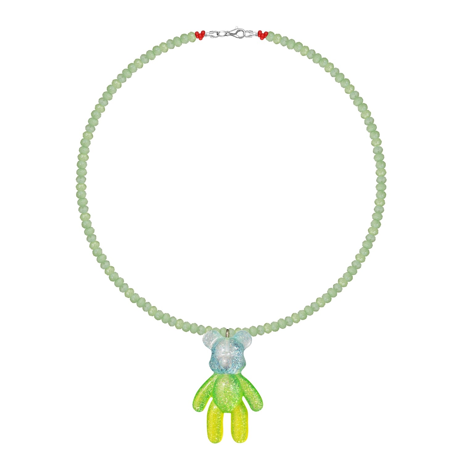Green-Yellow Gradient Bear Necklace
