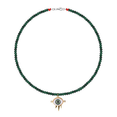 Emerald Necklace with Eye Pendant