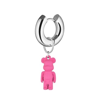 Pink Bear Single Earring