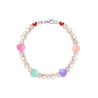 Bracelet with Multicolor Hearts