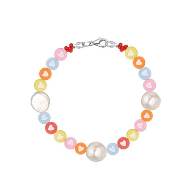 Rainbow Bracelet with Pearls
