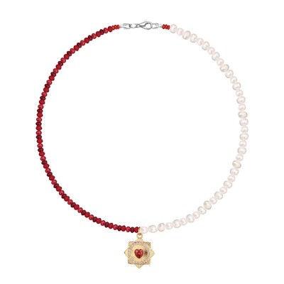 Ruby Pearl Necklace