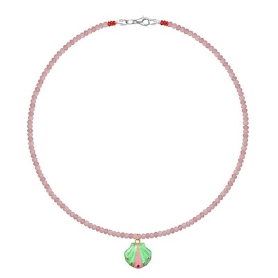 Quartz Necklace with Shell Pendant