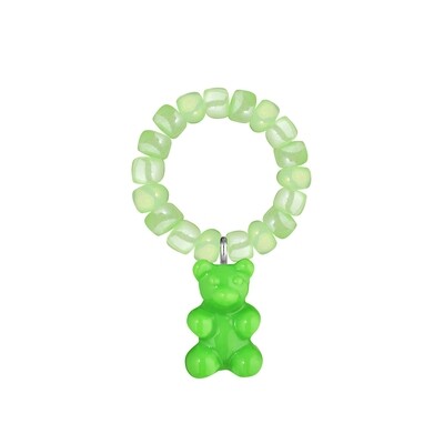 Green Beaded Gummy Bear Ring