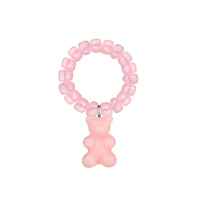 Pink Beaded Gummy Bear Ring