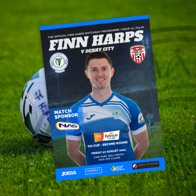 Issue 12 2021, Finn Harps v Derry City FAI Cup 2nd Round Programme
