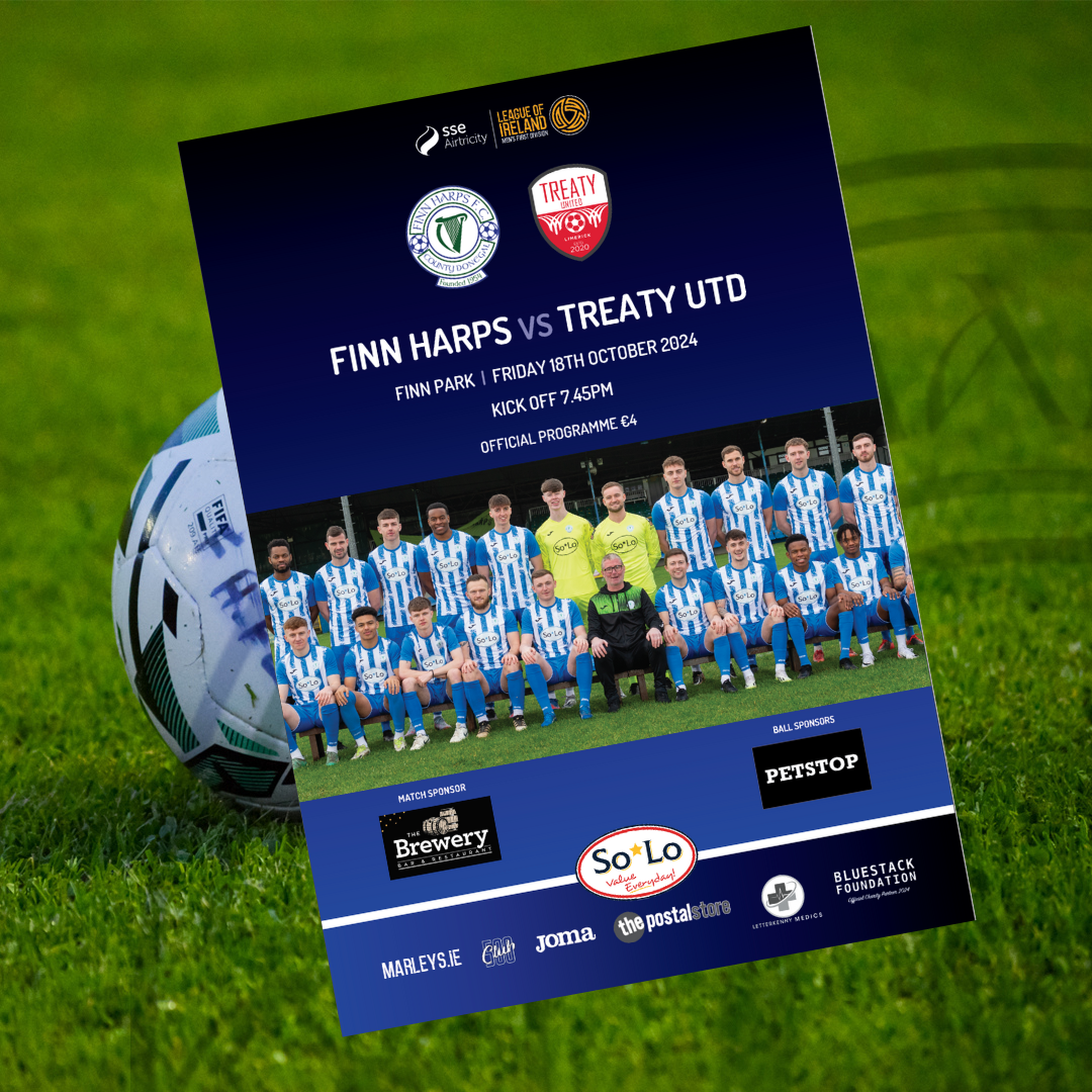 Issue 16 2024, Finn Harps v Treaty Utd Official Match Programme