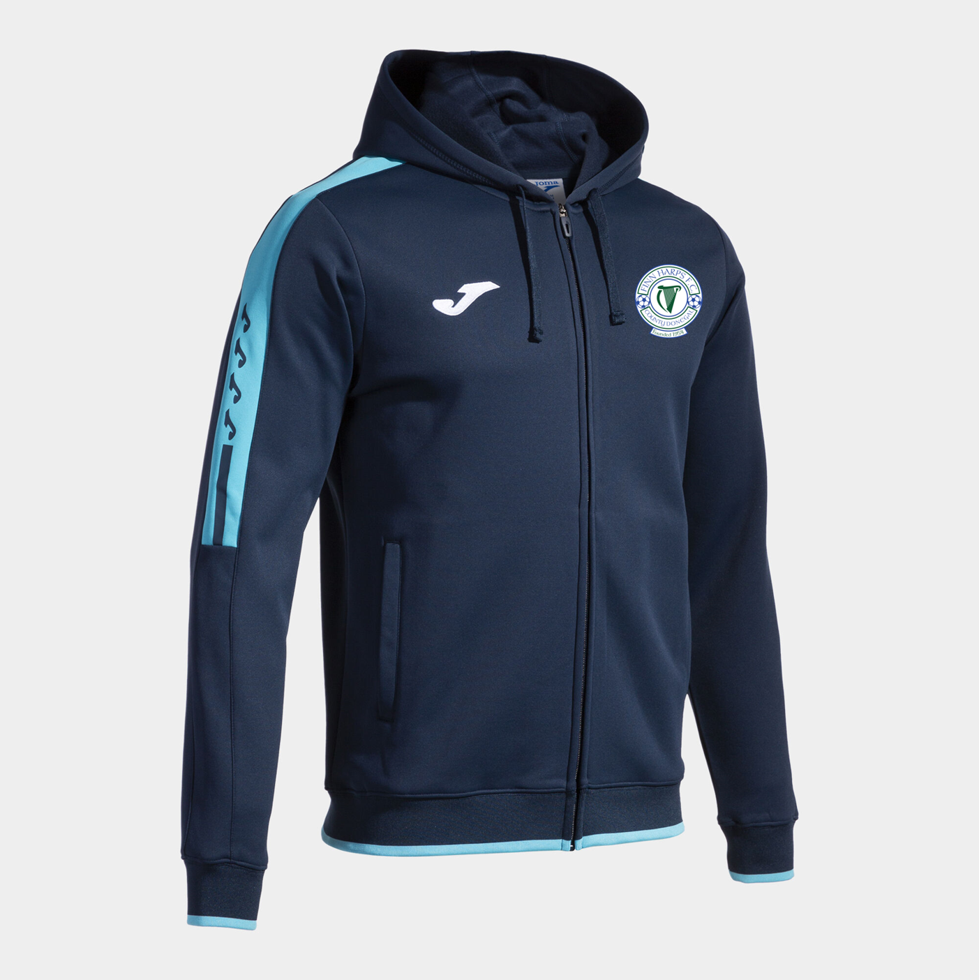 Finn Harps 2025 Player Hoodie, Navy/Turquoise, Kids