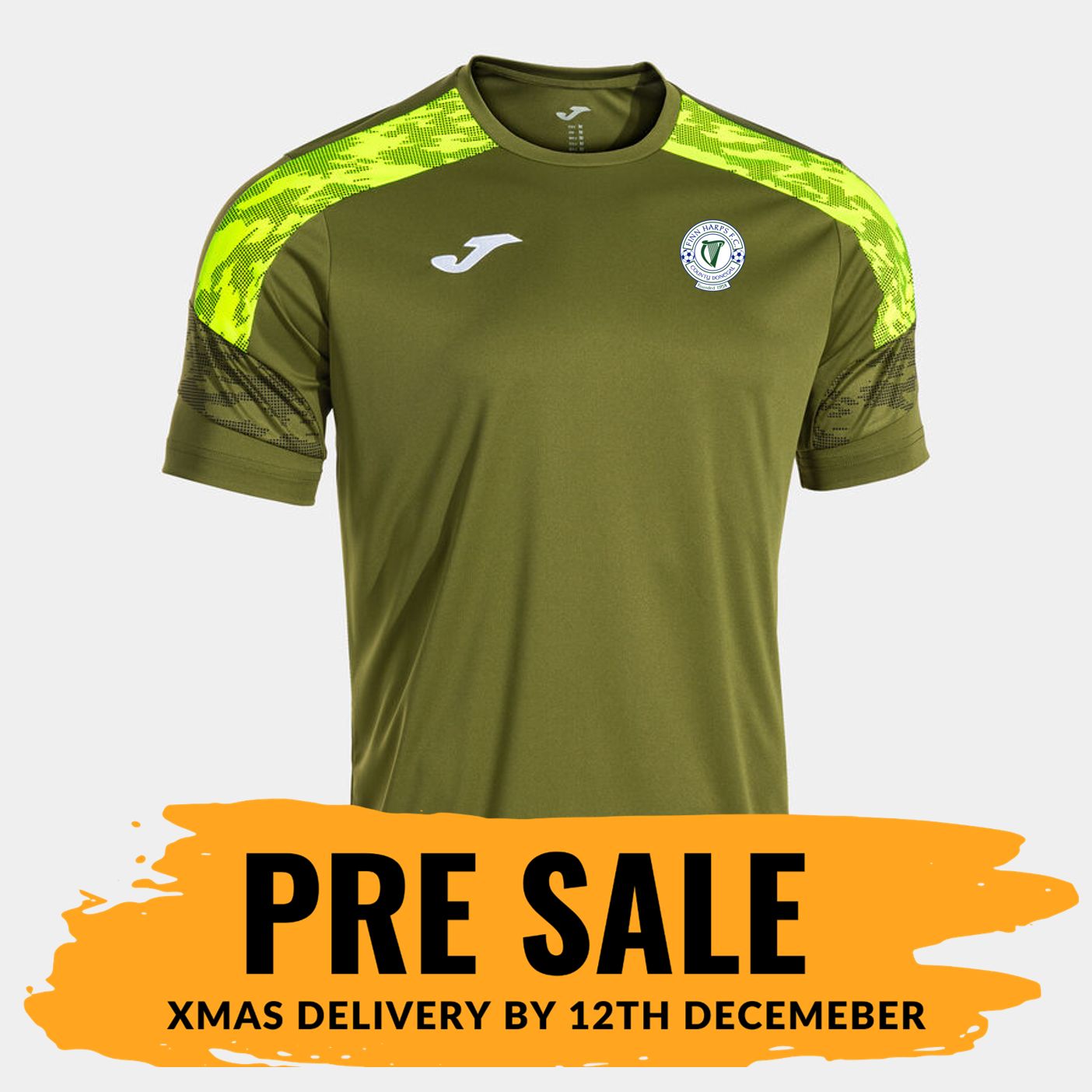 Finn Harps 2026 Training Top, Green Fluorescent Yellow, Kids