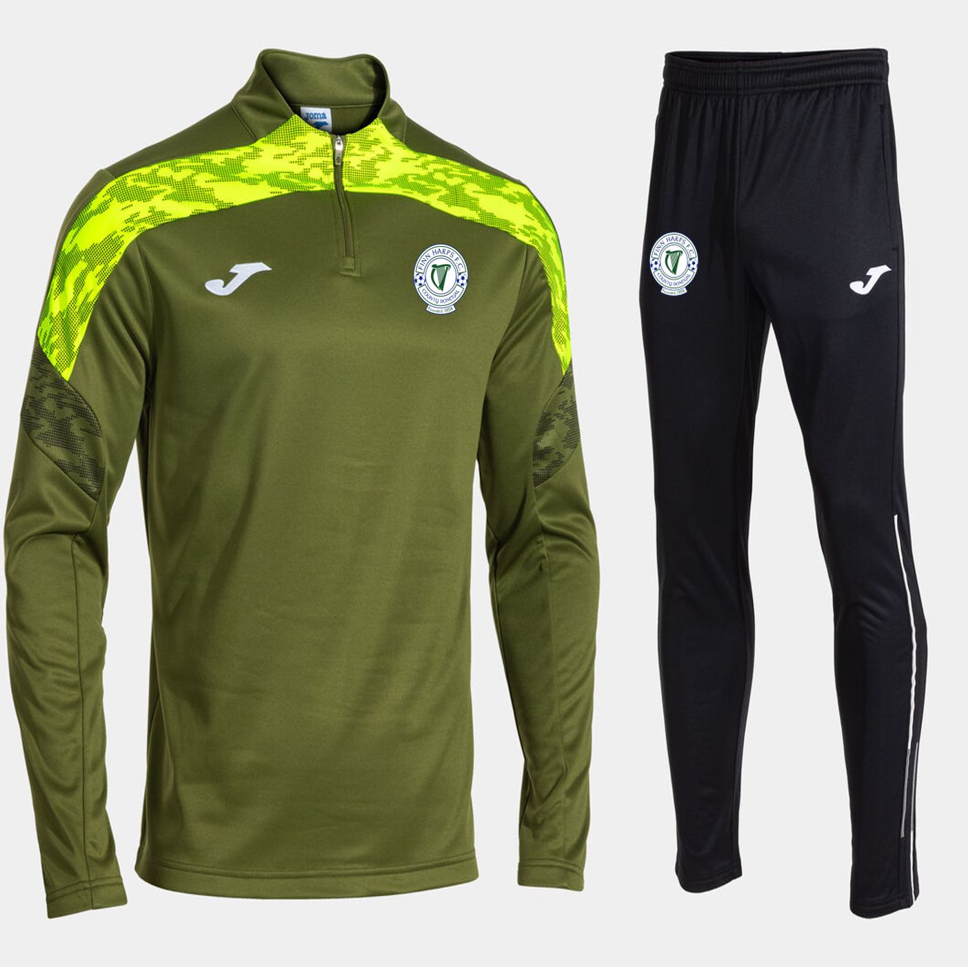 Finn Harps 2026 Travel Tracksuit, Green Yellow/Black, Kids