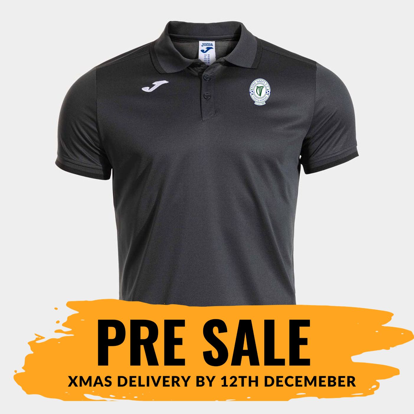 Finn Harps 2026 Polo Top, Dark Grey/Black, Adult