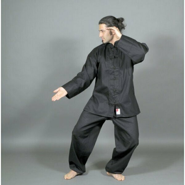 Kung Fu Anzug Set aus Jacke und Hose klassisch schwarz Kung Fu Anzug Set aus Jacke und Hose klassisch schwarz
