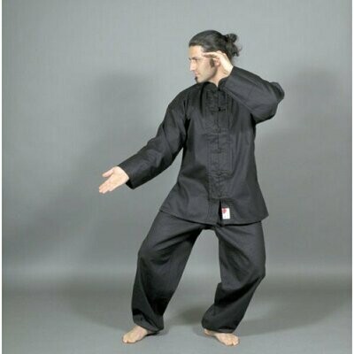 Kung Fu Anzug Set aus Jacke und Hose klassisch schwarz