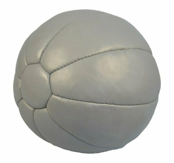Medizinball aus Rindsleder 4kg Grau