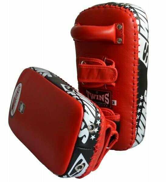 Twins Armpratzen Paar, schwarz-rote Leder Thai Pads Pao
