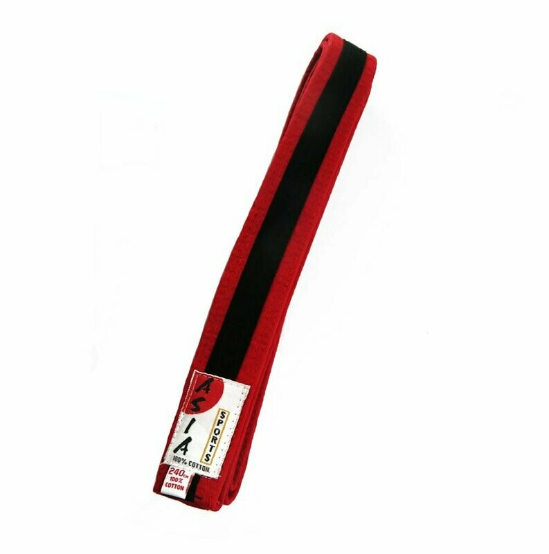 Zweifarbige Budo-Gürtel Asia Sports - Rot/Schwarz Zweifarbige Budo-Gürtel Asia Sports - Rot/Schwarz