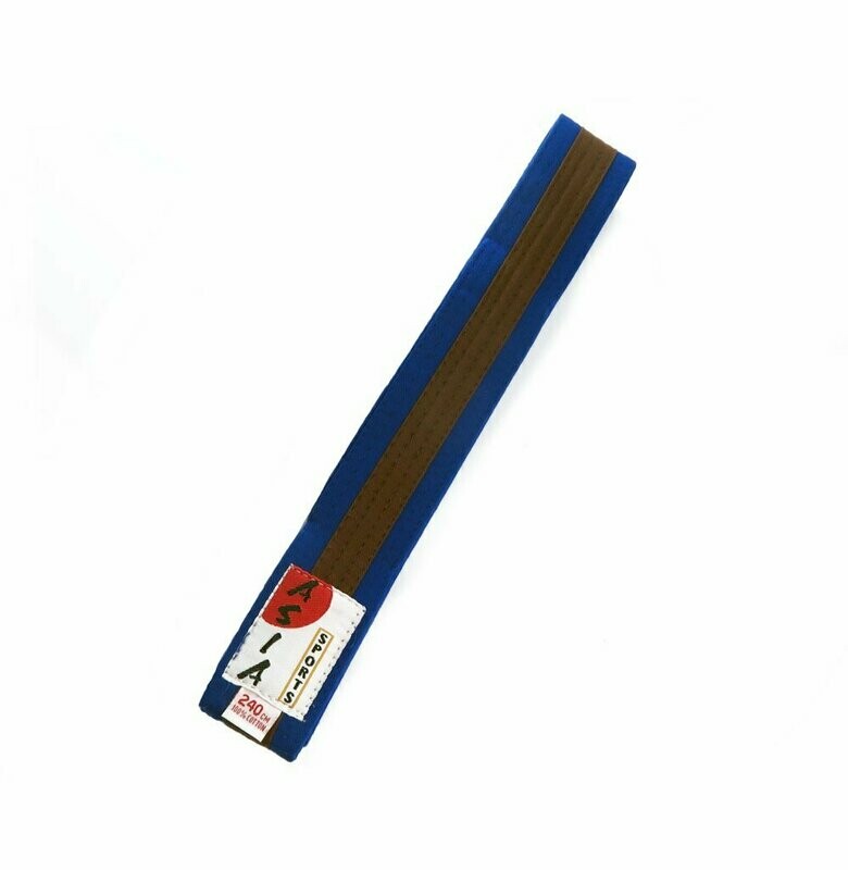 Zweifarbige Budo-Gürtel Asia Sports - Blau/Braun Zweifarbige Budo-Gürtel Asia Sports - Blau/Braun