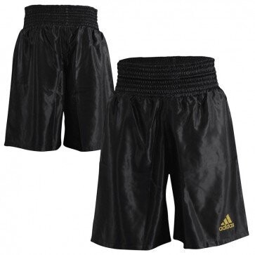 Adidas Multiboxing Short in Schwarz-Gold, Satin-Boxhose Adidas Multiboxing Short in Schwarz-Gold, Satin-Boxhose