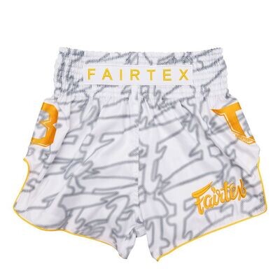 Fairtex Muay Thai Shorts weiß/gold