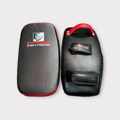 Armpratze Asia Sports curved in Schwarz-Rot, Leder Thai Pads