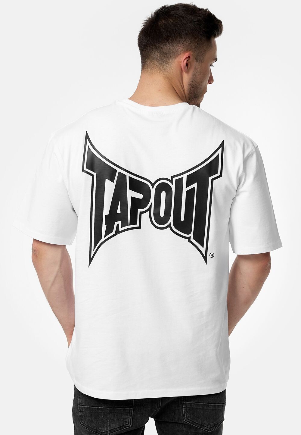 Tapout "Logo" T-Shirt weiß mit Logo Oversize, Größe: S