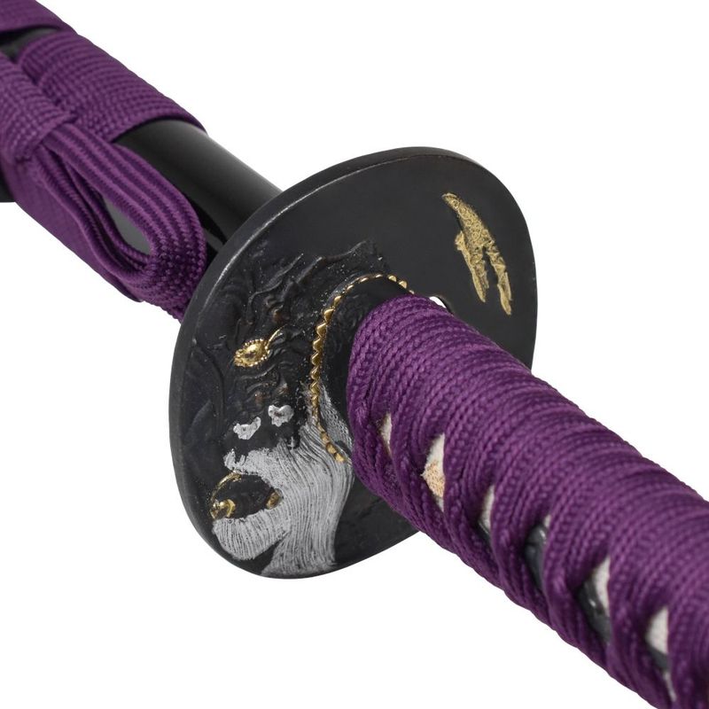 Purple Katana mit Damastklinge Purple Katana mit Damastklinge