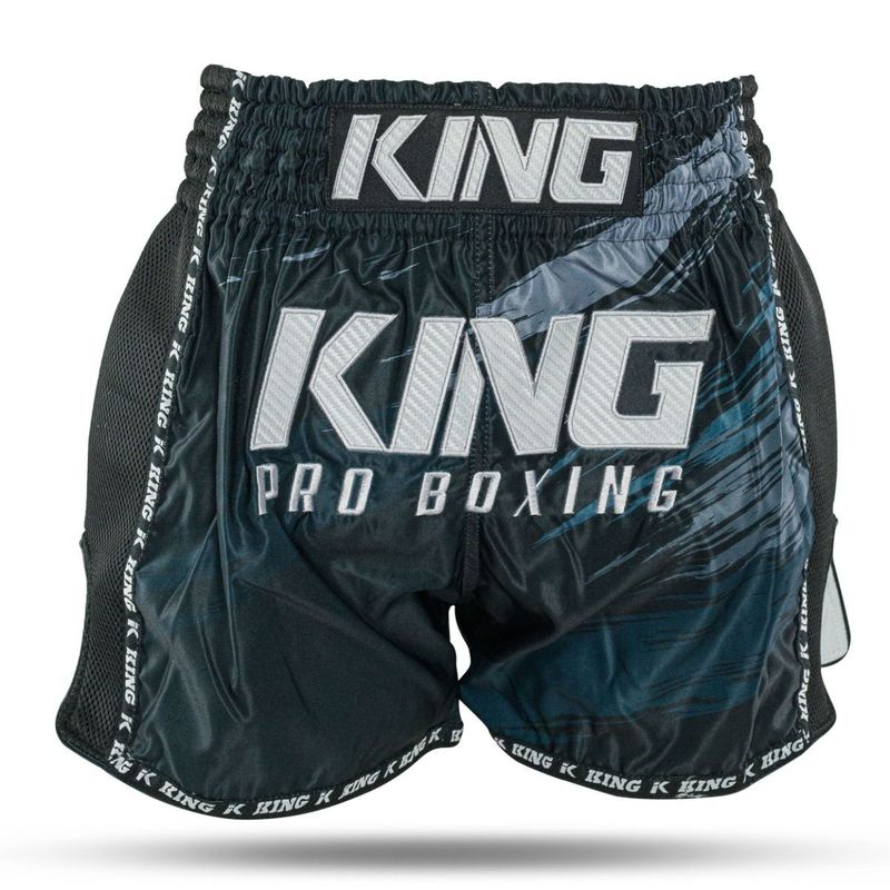 King Muay Thai Shorts King Muay Thai Shorts "Storm" Schwarz/Grau/Weiß
