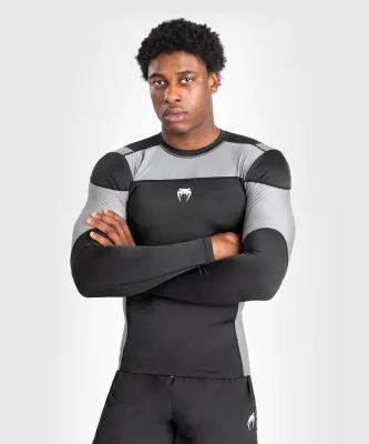 Venum Tempest Langarm-Rashguard - Schwarz/Grau