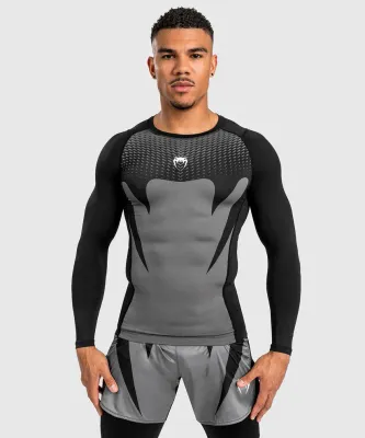 Venum Attack Langarm-Rashguard - Schwarz/Grau