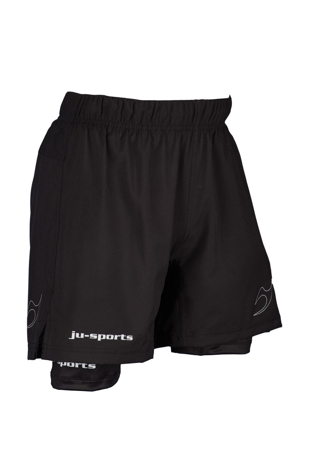 Ju Sports Fightshorts 2 in 1 schwarz