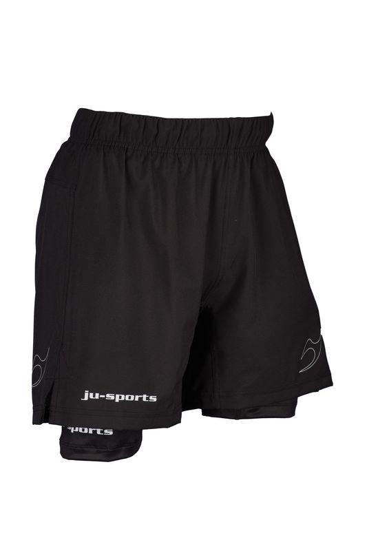 Ju Sports Fightshorts 2 in 1 schwarz