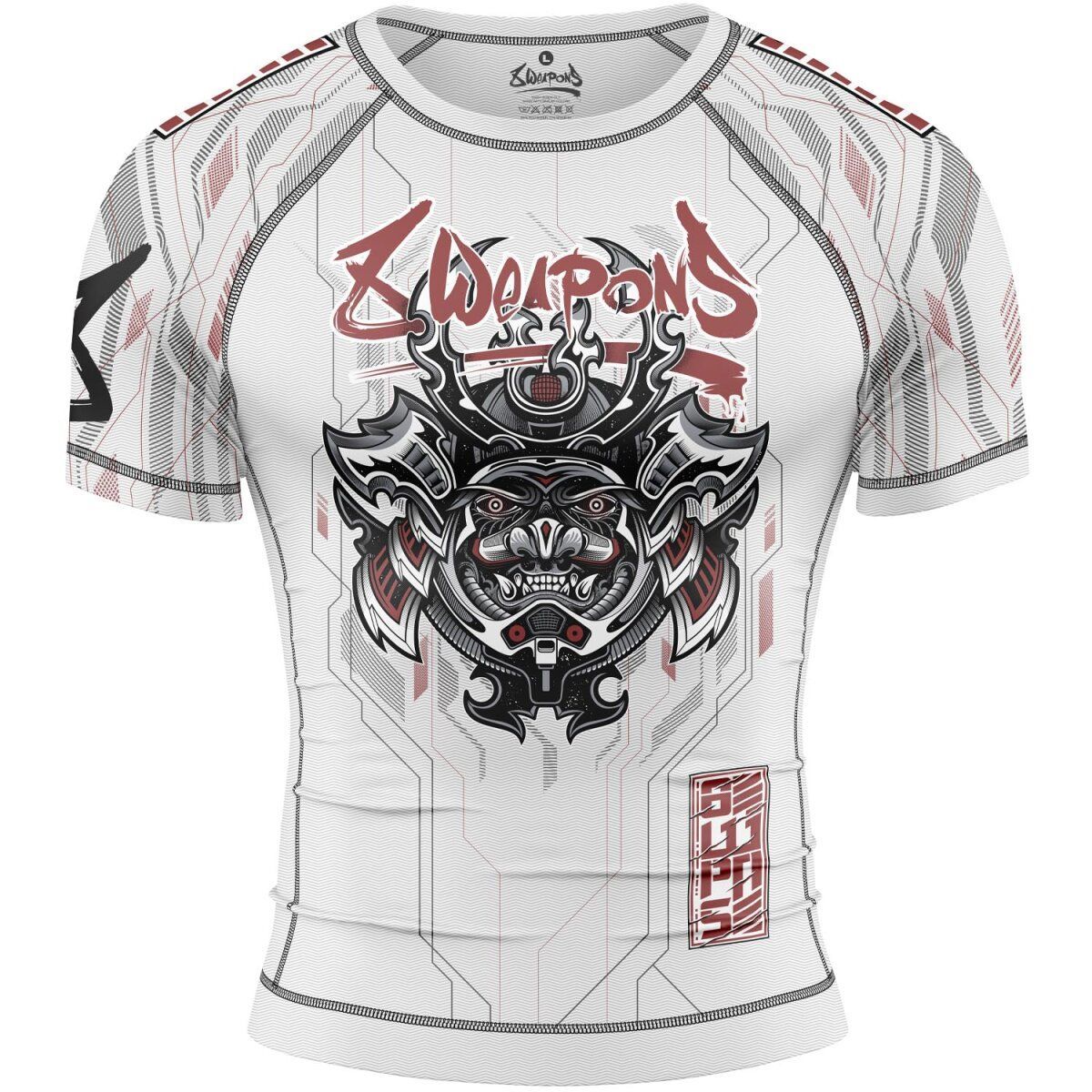 8 Weapons Samurai 2.0 Kurzarm-Rashguard - Weiß/Rot