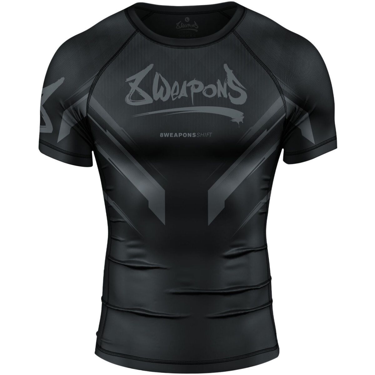 8 Weapons Shift Kurzarm-Rashguard - Schwarz
