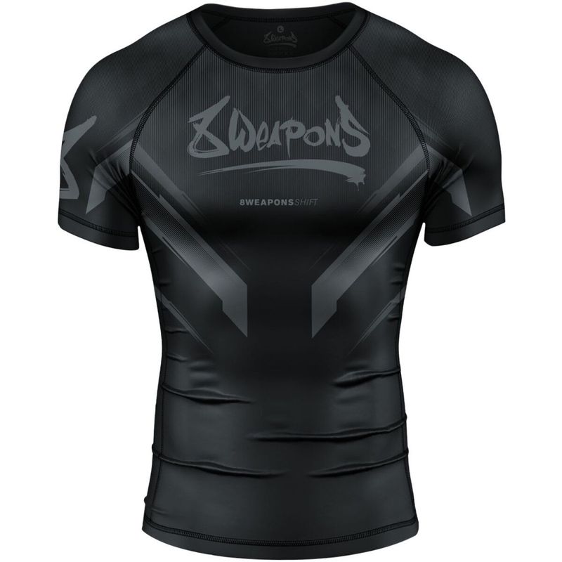 8 Weapons Shift Kurzarm-Rashguard - Schwarz