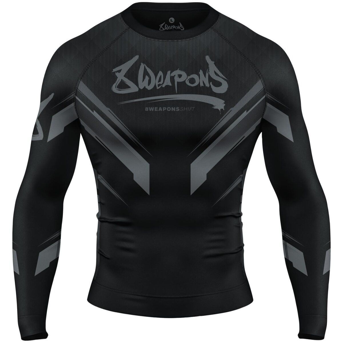 8 Weapons Shift Langarm-Rashguard - Schwarz