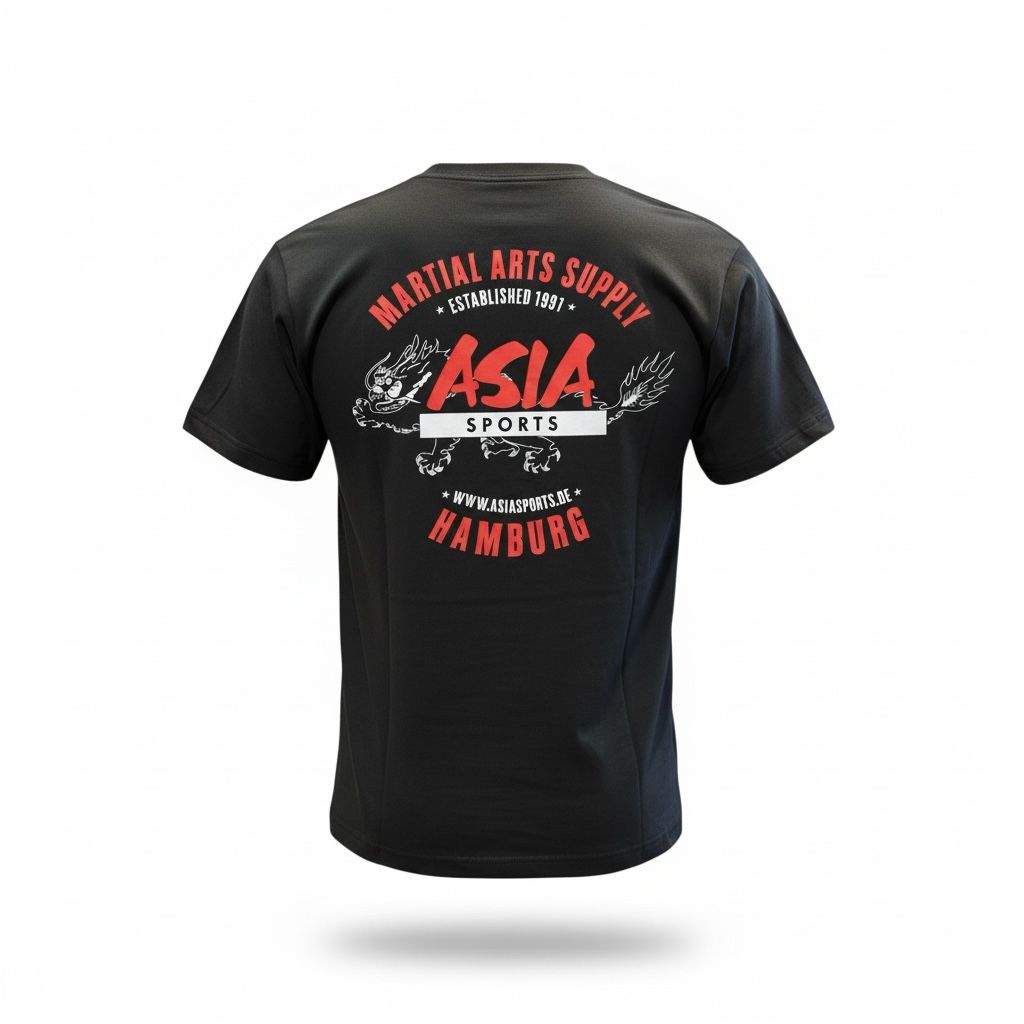 T-Shirt Asia Sports mit Backprint in schwarz T-Shirt Asia Sports mit Backprint in schwarz