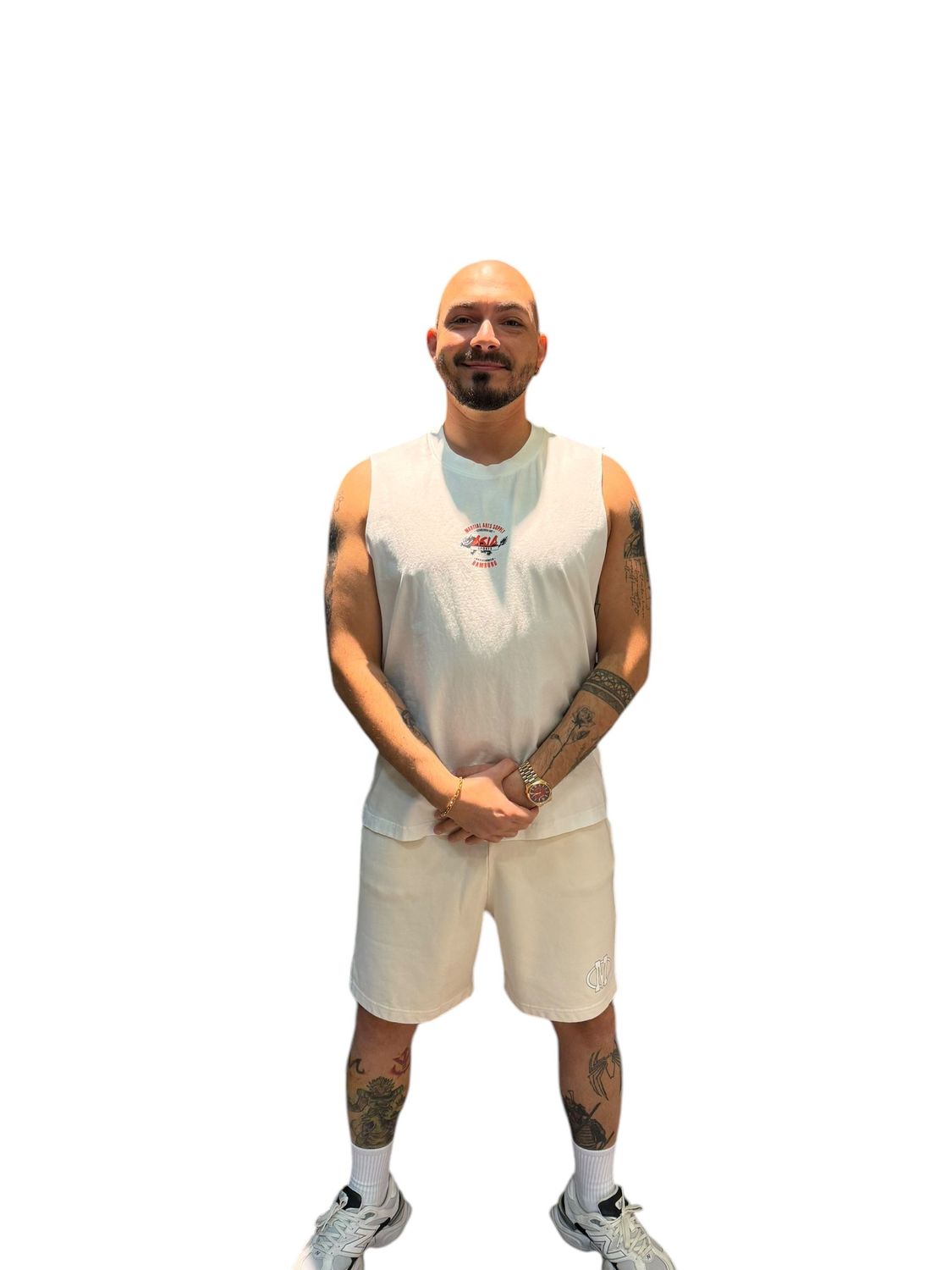 Tanktop Asia Sports mit Backprint in Light Beige