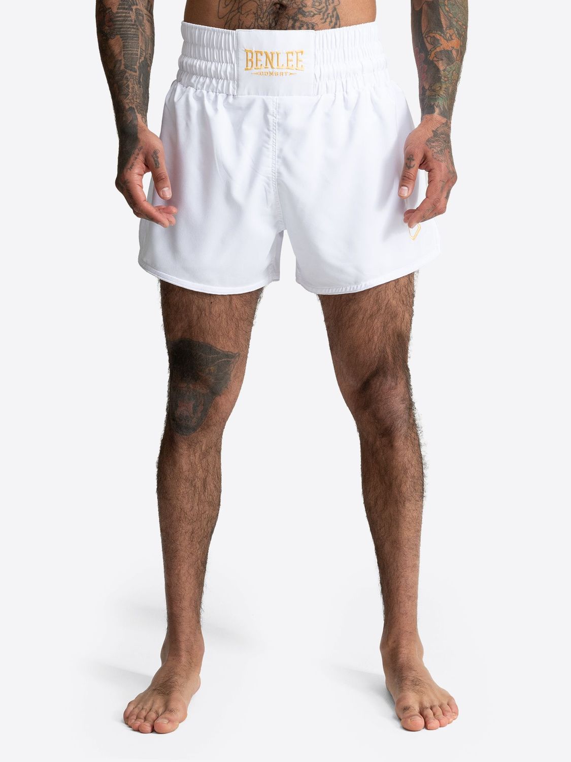 Benlee Muay Thai Shorts "Dooby" 2in1 Weiß/Gold