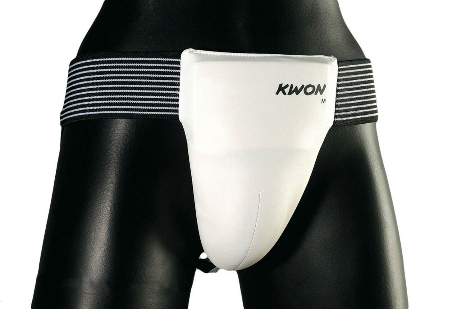 Herren-Tiefschutz Traditionel Kunstleder schwarz, Größe: L