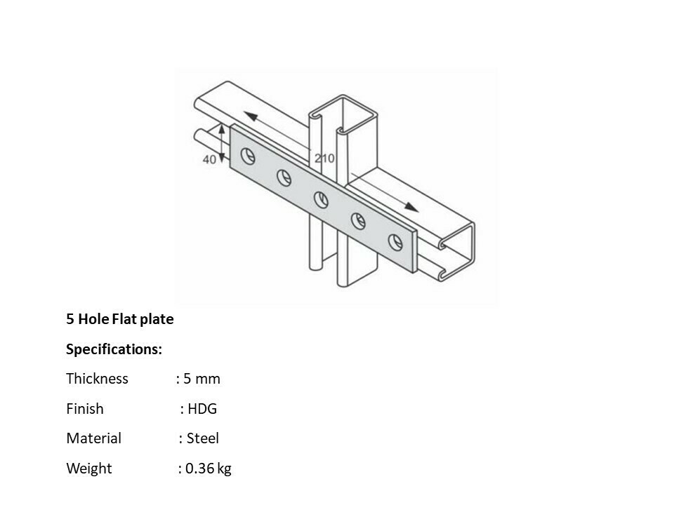 5 Hole flat plate