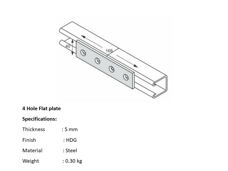4 Hole flat plate