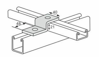 2 Hole Z bracket for 21mm channel