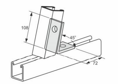 2 Hole 45⁰ acute angle bracket