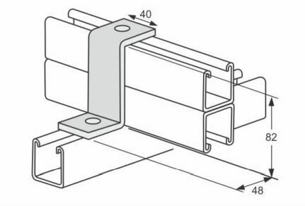2 Hole Z bracket for 82mm channel