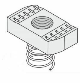 Channel nut with short spring