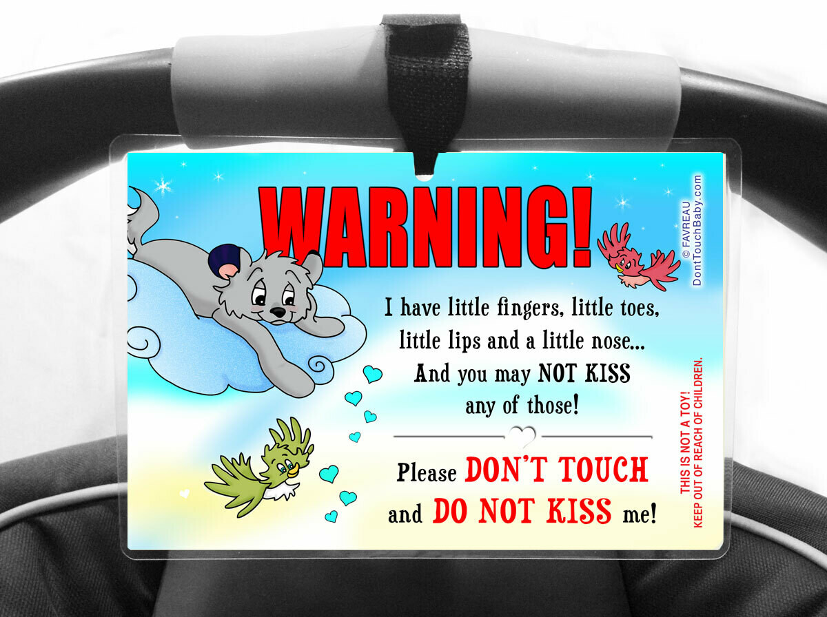 Don't Touch Don't Kiss the Baby Car Seat Sign - Seacat Dreams, Boy