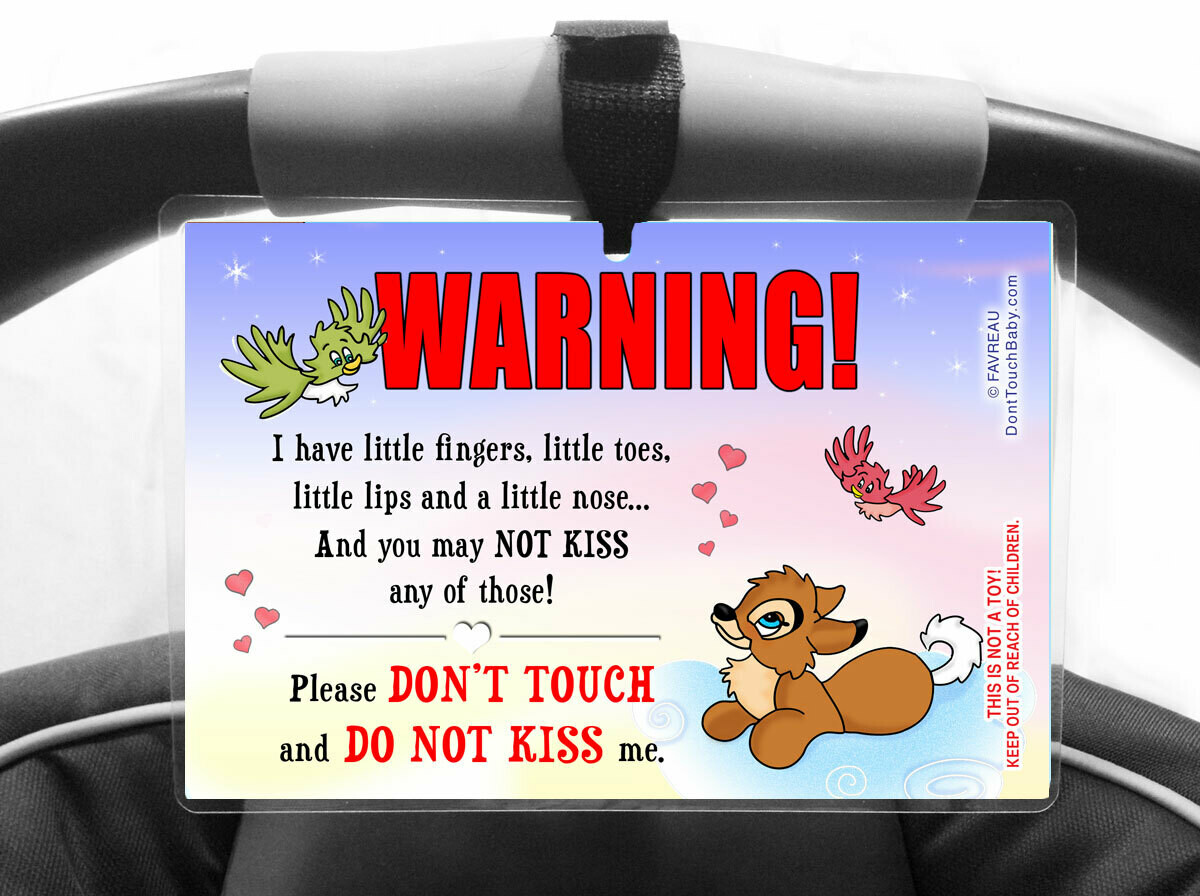 Don't Touch Don't Kiss the Baby Car Seat Sign, Seacat Dreams, Girl